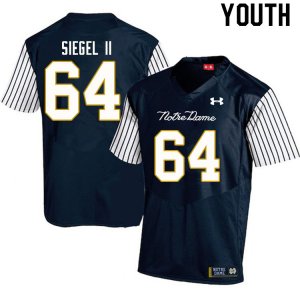 Notre Dame Fighting Irish Youth Max Siegel II #64 Navy Under Armour Alternate Authentic Stitched College NCAA Football Jersey YGF6699AD